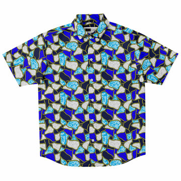 Ocean Blue & White Short Sleeve Shirt