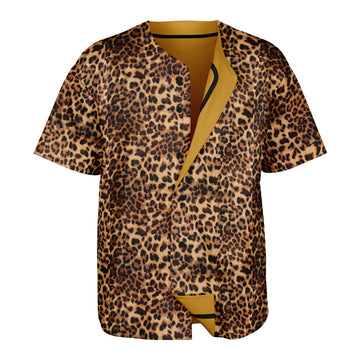 Leopard Fur & Brown Reversible Baseball Jersey