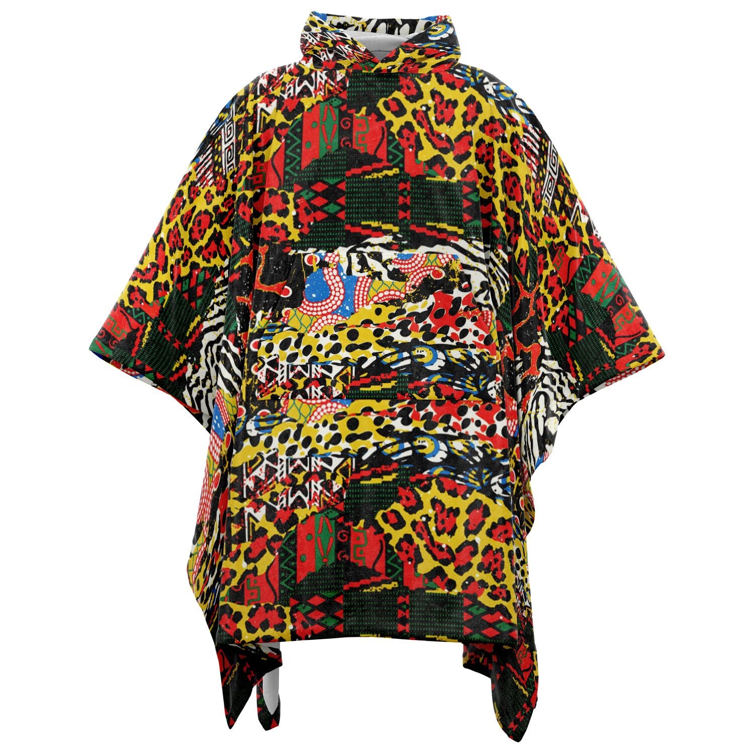 Wild Animal Skins Flannel Blanket Poncho