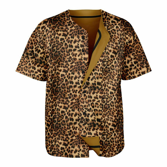 Leopard Fur & Brown Reversible Baseball Jersey