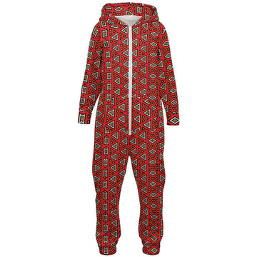 Red Samakaka Patterned Jumpsuit - Youth & Kids