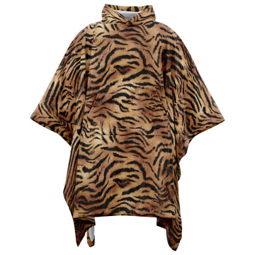 Tiger Fur Flannel Blanket Poncho