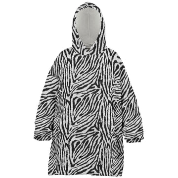 Zebra Fur Hooded Blanket - Youth