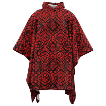 Crimson Diamond  Flannel Blanket Poncho