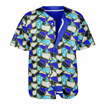 Ocean Blue-White & Blue Reversible Baseball Jersey