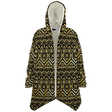 Black & Gold Tribal Microfleece Cloak