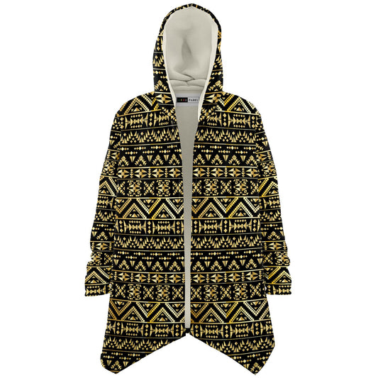 Black & Gold Tribal Microfleece Cloak