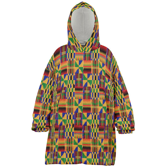 Original Kente Patterned Hooded Blanket - Kids & Youth