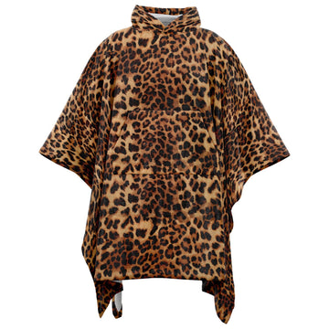 Leopard Fur Flannel Blanket Poncho
