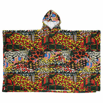 Wild Animal Skins Flannel Blanket Poncho