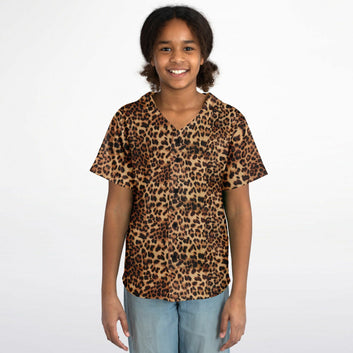 Leopard Fur Baseball Jersey - Youth