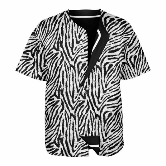 Zebra Fur & Black Reversible Baseball Jersey