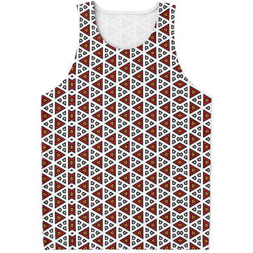 White Samakaka Patterned Tank Top