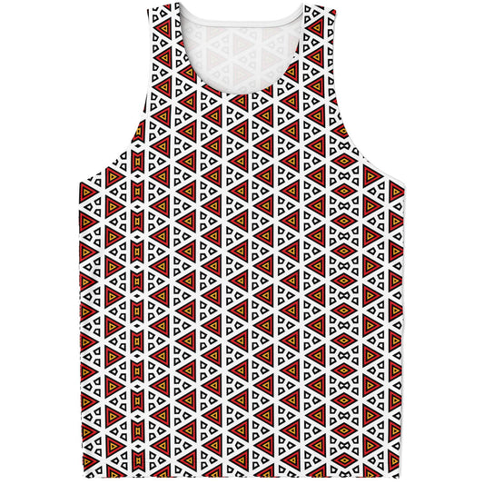 White Samakaka Patterned Tank Top