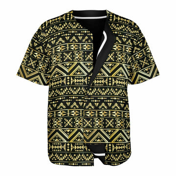 Black-Gold Tribal & Black Reversible Baseball Jersey