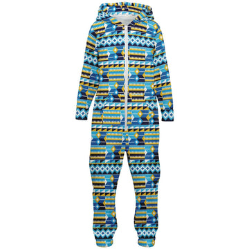 Blue Kente Patterned Jumpsuit - Toddler