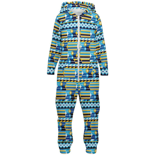 Blue Kente Patterned Jumpsuit - Toddler