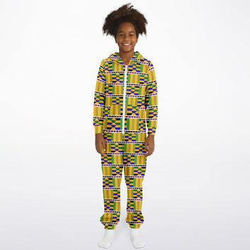 Yellow Kente Patterned Jumpsuit - Toddler