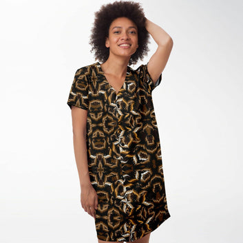 Tribal Camouflage Dark Baseball Jersey Dress