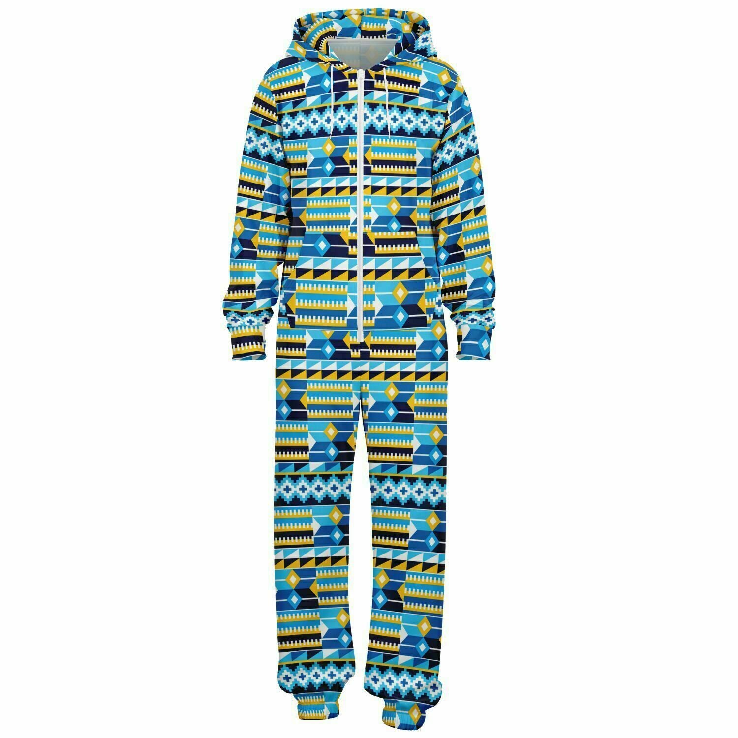 Blue Kente Patterned Jumpsuit - Teen & Adult