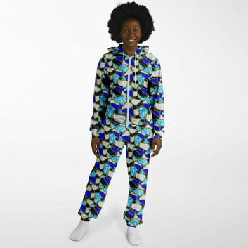 Ocean Blue & White Patterned Jumpsuit - Teen & Adult