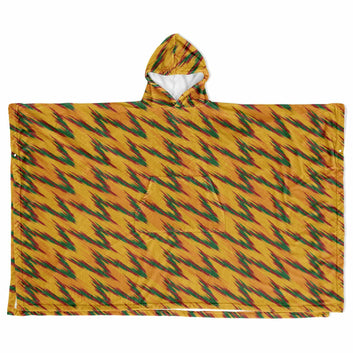 Tropical Flame Flannel Blanket Poncho