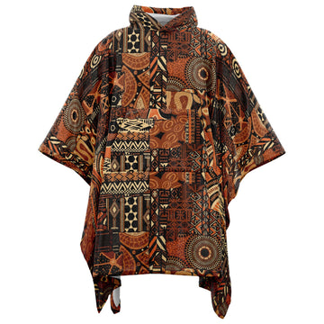 Brown Mudcloth Flannel Blanket Poncho