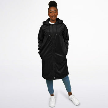 Black & Original Kente Patterned Lined Zipper Cloak