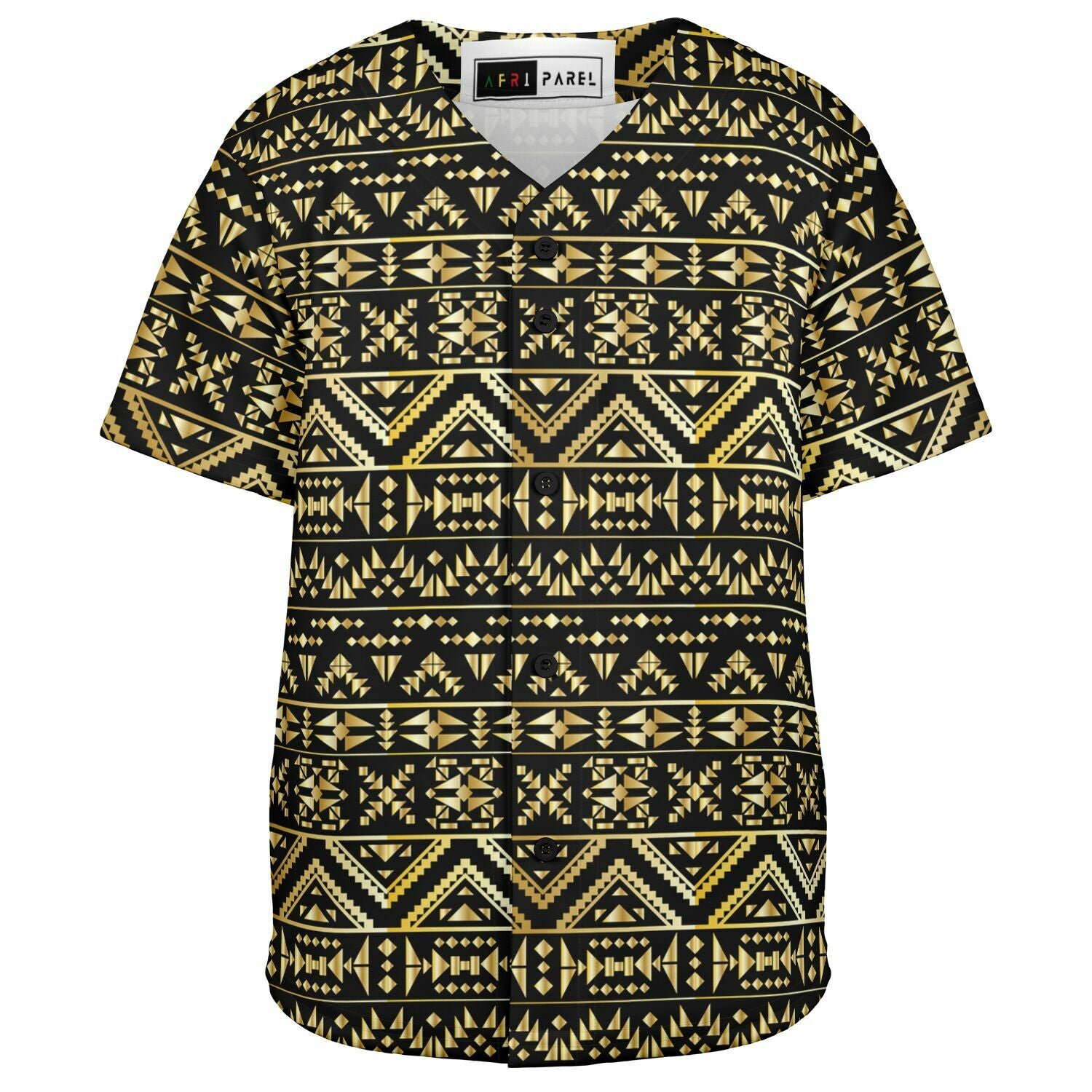 Black & Gold Tribal Baseball Jersey - Kids