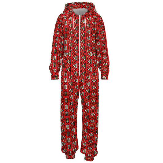 Red Samakaka Patterned Jumpsuit - Teen & Adult